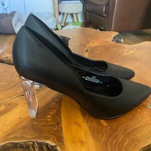 Marc New York Black and Acrylic Heels with Pointed Toe